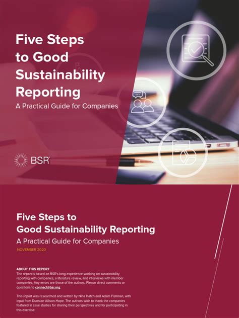 Five Steps to Good Sustainability Reporting .